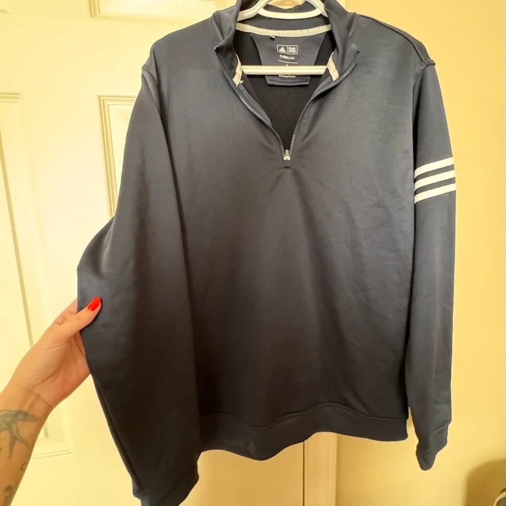 Adidas Dark Blue Half-Zip Sweatshirt
